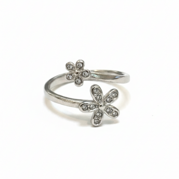 Anel Aberto de Duas Flores